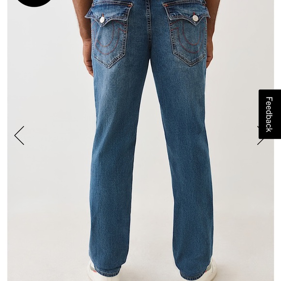 True Religion Geno Relaxed Slim Flap Jeans Size 40X32 NWT